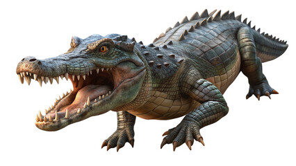 Obraz premium aggression, alligator, crocodile, cutout, transparent, backgrounds, hunter, animal, aquatic, tooth, isolate