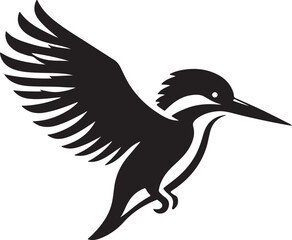 Fototapeta premium Kingfisher icon silhouette vector art illustration