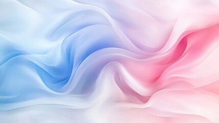 Obraz premium Soft pastel fabric flowing in gentle waves, blending colors of blue and pink for a serene and dreamy visual effect.