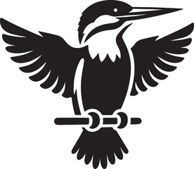 Kingfisher icon silhouette vector art illustration