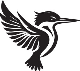 Kingfisher icon silhouette vector art illustration