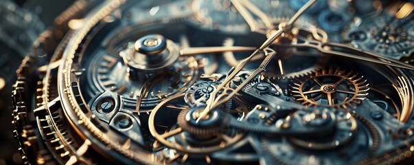 Intricate clockwork mechanism ticking away inside a vintage watch, 4K hyperrealistic photo