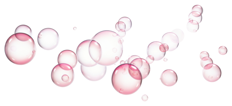 PNG  Pink bubbles floating gracefully.