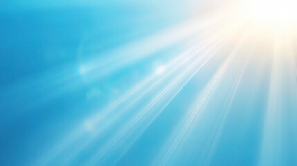 Sunbeams Through Azure: A soft, ethereal backdrop of blue sky with gentle clouds, illuminated by radiant sunbeams casting a warm, heavenly glow. 