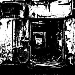 Abandoned Urban Ruins With Distressed Grunge Texture