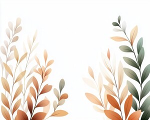 Organic botanical illustration with pure, natural textures, serene and uncluttered with ample space for logo placement.