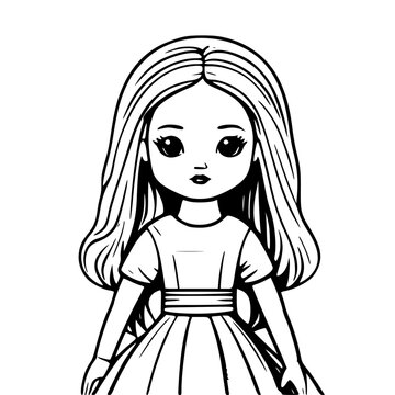 recommend clip art: Doll line art svg