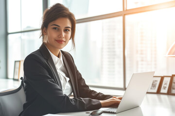 Portrait of a beautiful business woman in the office