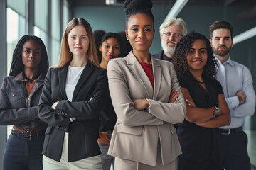 Obraz premium Group portrait of smiling business people