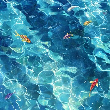 A vector background featuring a water theme, with soft waves and ripples creating a calming and fluid atmosphere. Ideal for designs related to nature, relaxation, and purity