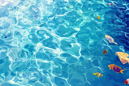 A vector background featuring a water theme, with soft waves and ripples creating a calming and fluid atmosphere. Ideal for designs related to nature, relaxation, and purity