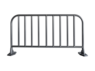 Metal crowd control barrier isolated on transparent or white background