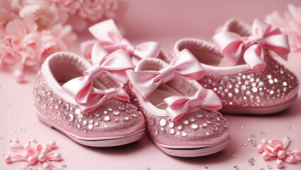 pink baby shoes
