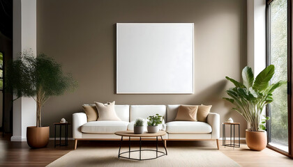 minimalist interior decor setup featuring blank canvas wall providing neutral background creative expression home design inspiration
