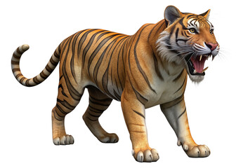 Obraz premium tiger, agressive, mammal, predator, cutout, transparent, backgrounds, wildlife, animals, cat, stripes