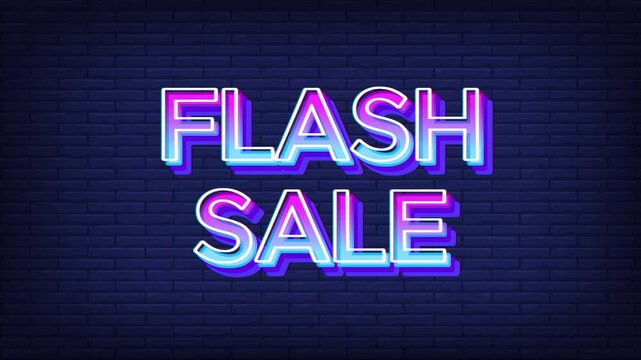 flash sale shopping mall quotes neon text effect