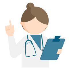 Graphic images of doctor in various poses in flat design. transparency background