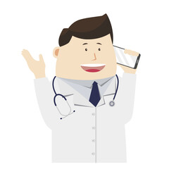 Fototapeta premium Cartoon images of doctor in various poses. transparency background