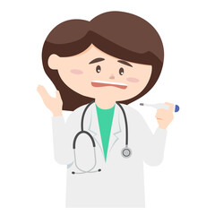 Cartoon images of doctor in various poses. transparency background