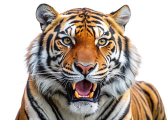Fototapeta premium tiger, agressive, mammal, predator, cutout, transparent, backgrounds, wildlife, animals, cat, stripes