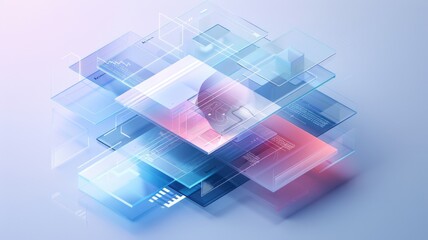 Abstract Digital Layers in Futuristic Technology Concept