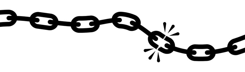 Chain breaking isolated on a white background