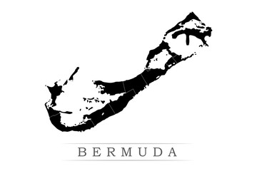 BERMUDA map on white background vector. Administrative regions of BERMUDA.