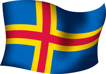 Obraz premium Alan Islands Realistic 3D Waving Flag