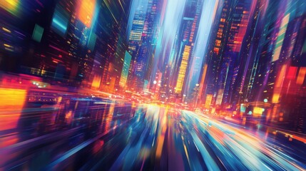Fototapeta premium Dynamic Cityscape with Motion Blur