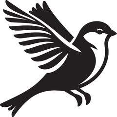Sparrow icon silhouette vector art illustration