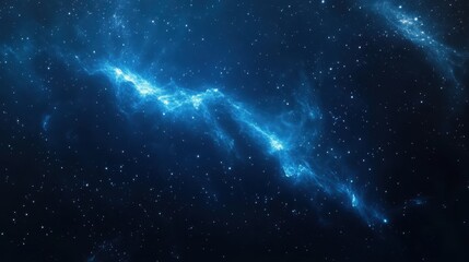 Obraz premium A cosmic scene featuring nebulous structures and stars in a deep blue space background.