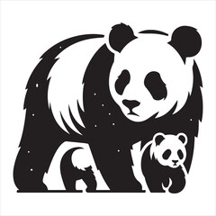 Panda Vector illustration design silhouette style