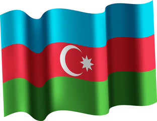 Azerbaijan Realistic 3D Waving Flag
