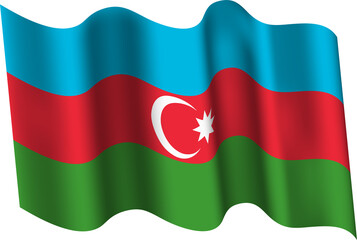Azerbaijan Realistic 3D Waving Flag