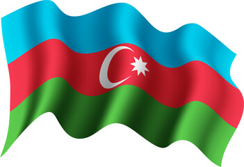 Naklejka premium Azerbaijan Realistic 3D Waving Flag