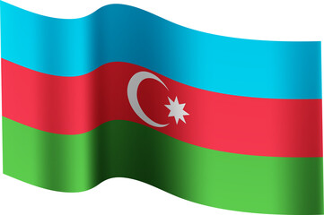 Azerbaijan Realistic 3D Waving Flag