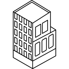 house property isometric black icon