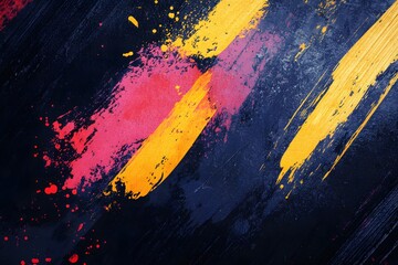 Colorful grainy brush strokes with hand-painted splatter texture