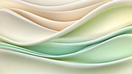 Obraz premium A white and green wave pattern with a light blue stripe
