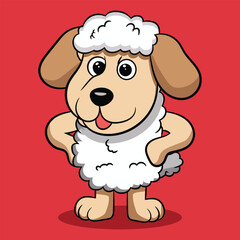 Cute Sheepdog cartoon character vector illustration
