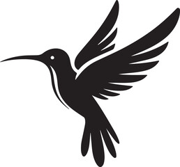 Hummingbird icon silhouette vector art illustration