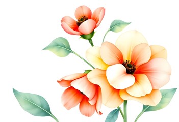 Obraz premium Bouquet of colorful watercolor flowers. flower bouquet collection with watercolor