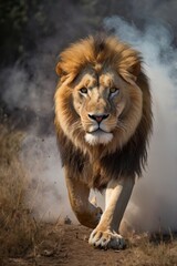 Portrait of a Majestic Lion in Natural Habitat