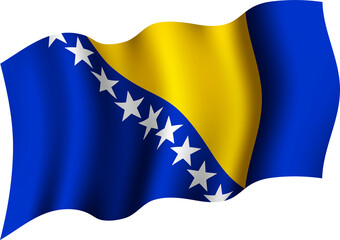 Bosnia and Herzegovina Realistic 3D Waving Flag