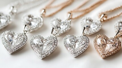 Fototapeta premium set of diamond locket on white background