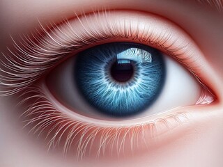 Beautiful woman's eyes, shining with charm,