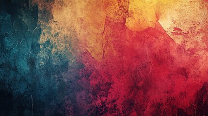Obraz premium Fiery Hues Dance on Canvas: Abstract watercolor texture ignites the senses with vibrant reds, oranges, and blues