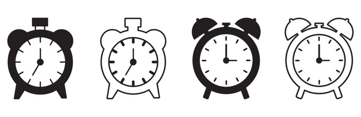 set of clock icon, alarm symbol