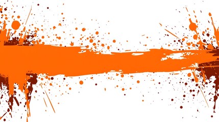 Orange Paint Stroke on White Background, Abstract Image, Texture, Pattern, Wallpaper, Cover and Screen of Smartphone, Cell Phone, Computer, Laptop, 9:16 and 16:9 Format