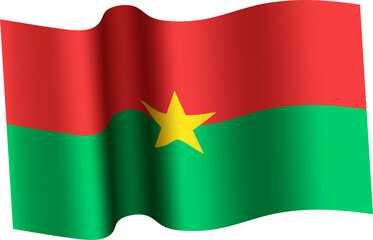 Burkina Faso Realistic 3D Waving Flag